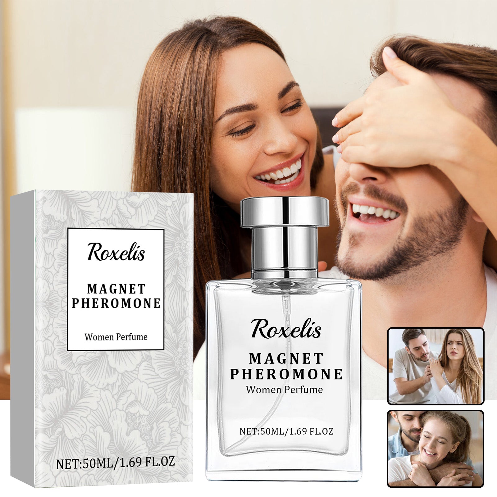 Roxelis Magnet Pheromone, Lasting Fragrance Elegant Natural Fragrance Not Pungent Women's Charm Dating Perfume