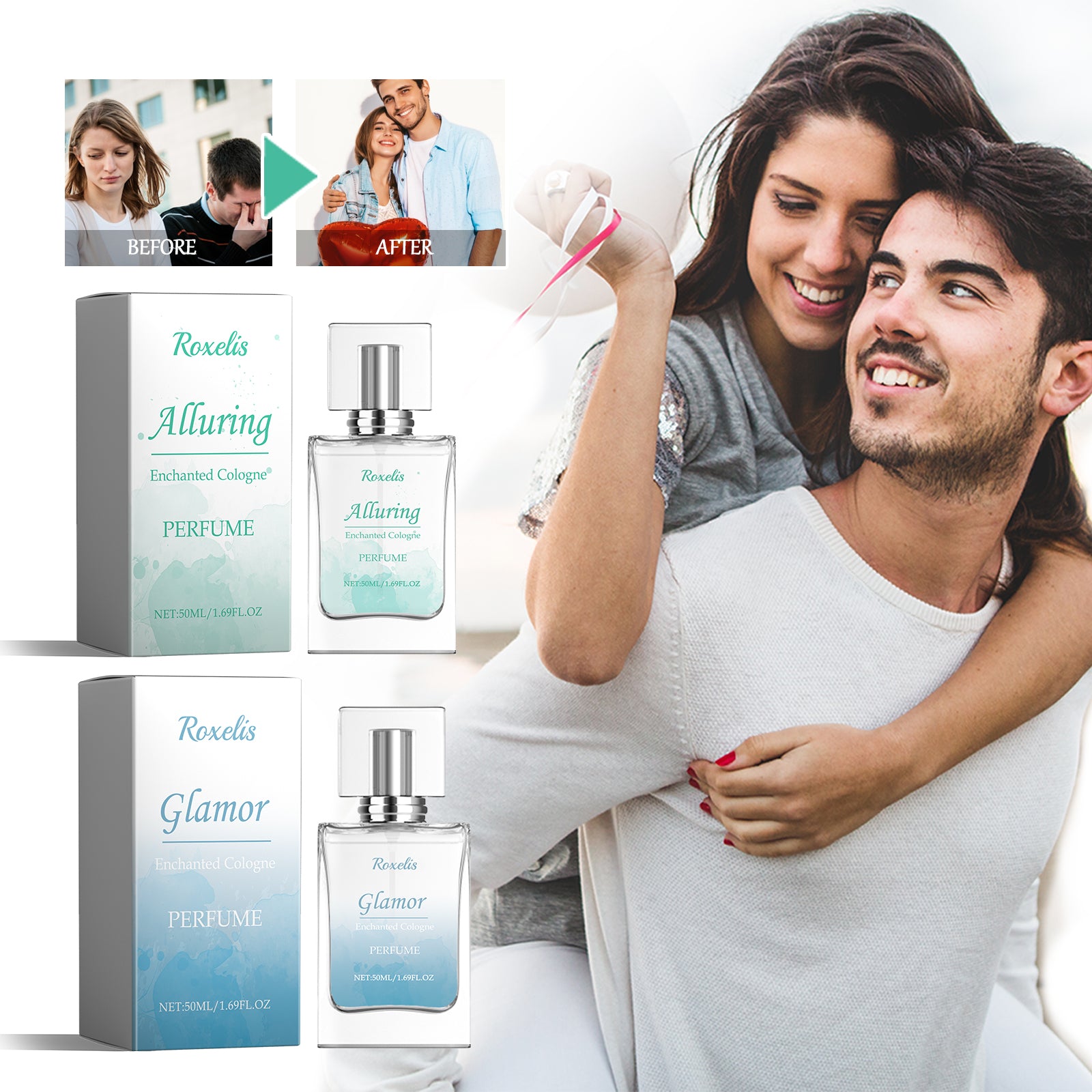 Roxelis Enchanted Cologne Perfume, Gentle And Long-Lasting Charming Fragrance Behind The Neck And Ears Exudes A Unique Charm Couple Dating Perfume