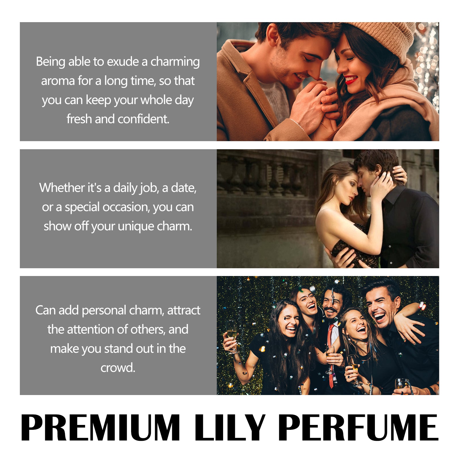 Roxelis Premium Lily Perfume, Women's Lily Fragrance Fragrance Natural Fresh Stay Charm Ball Perfume