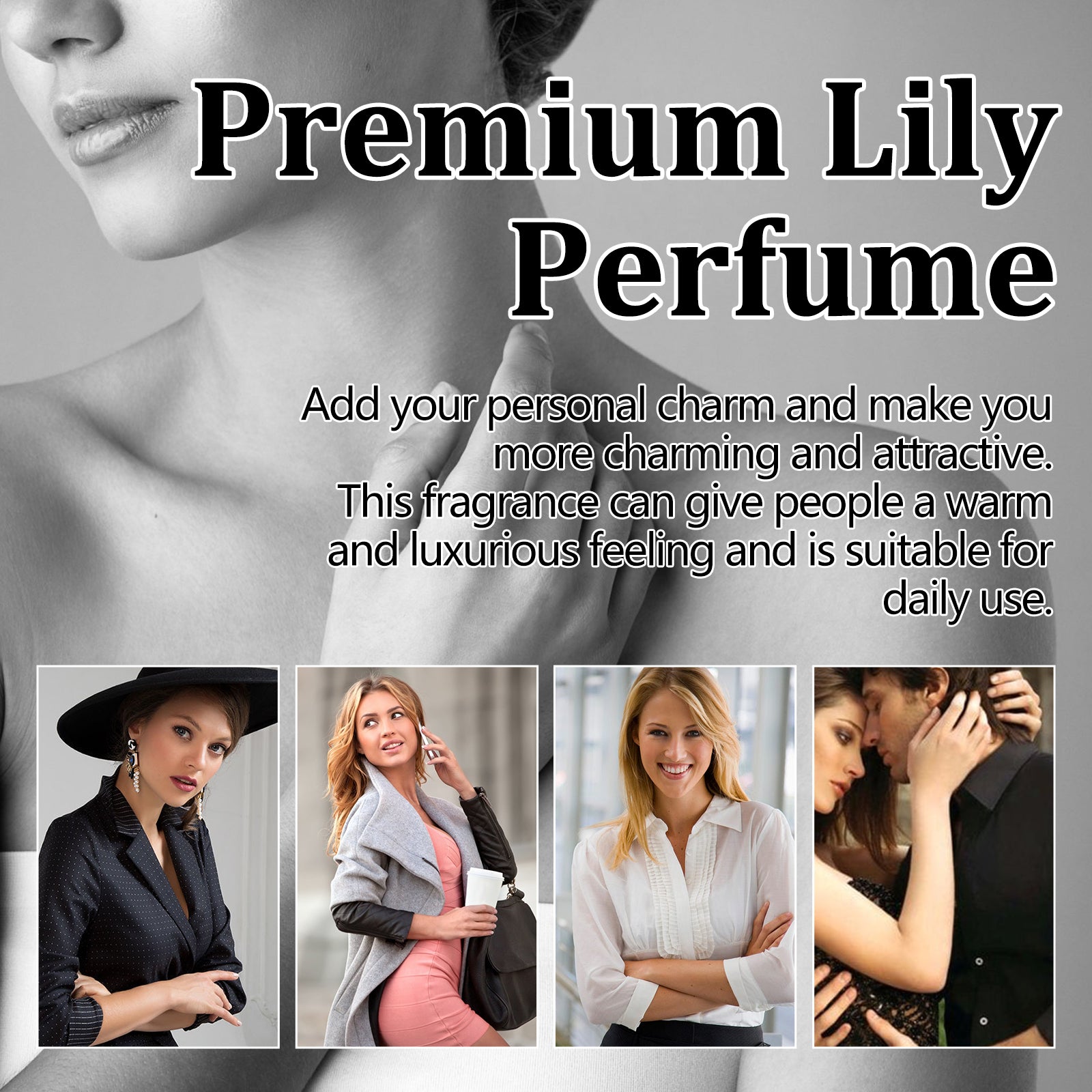 Roxelis Premium Lily Perfume, Women's Lily Fragrance Fragrance Natural Fresh Stay Charm Ball Perfume