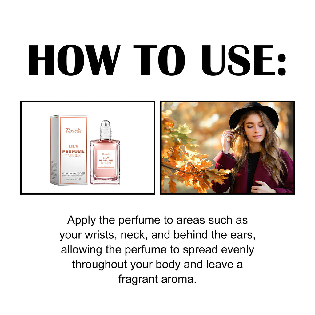 Roxelis Premium Lily Perfume, Women's Lily Fragrance Fragrance Natural Fresh Stay Charm Ball Perfume