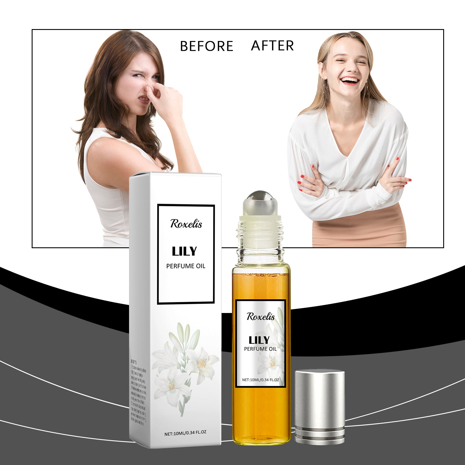 Roxelis Ladies Pheromone Ball Lily Perfume, Mild And Long-Lasting Fresh Fragrance Portable Fragrance