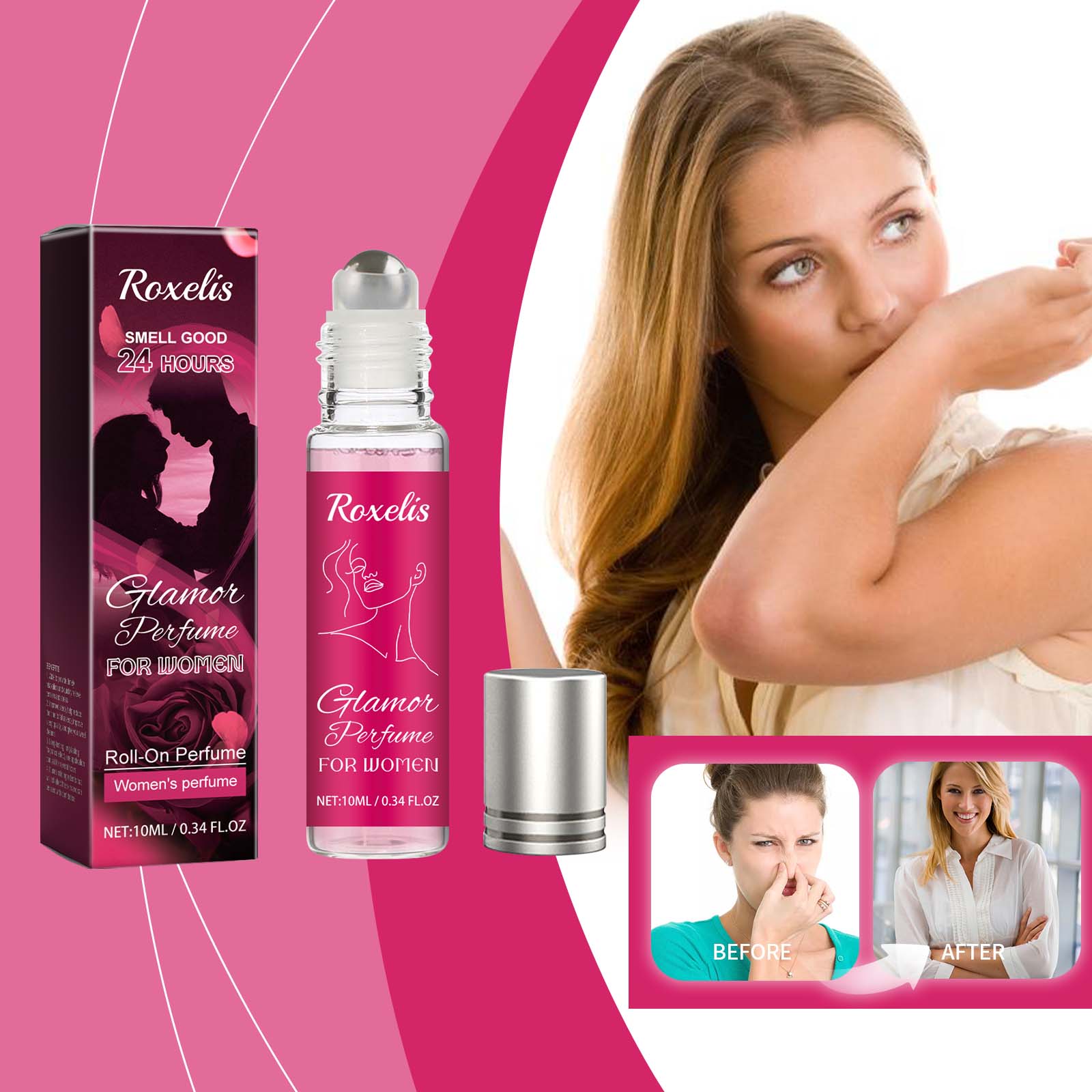 Roxelis Glamor Perfume For Women, Fragrance Lasting Fragrance Portable Women Adult Elegant Fresh Exudes Natural Niche Flirtatious Attractive Perfume