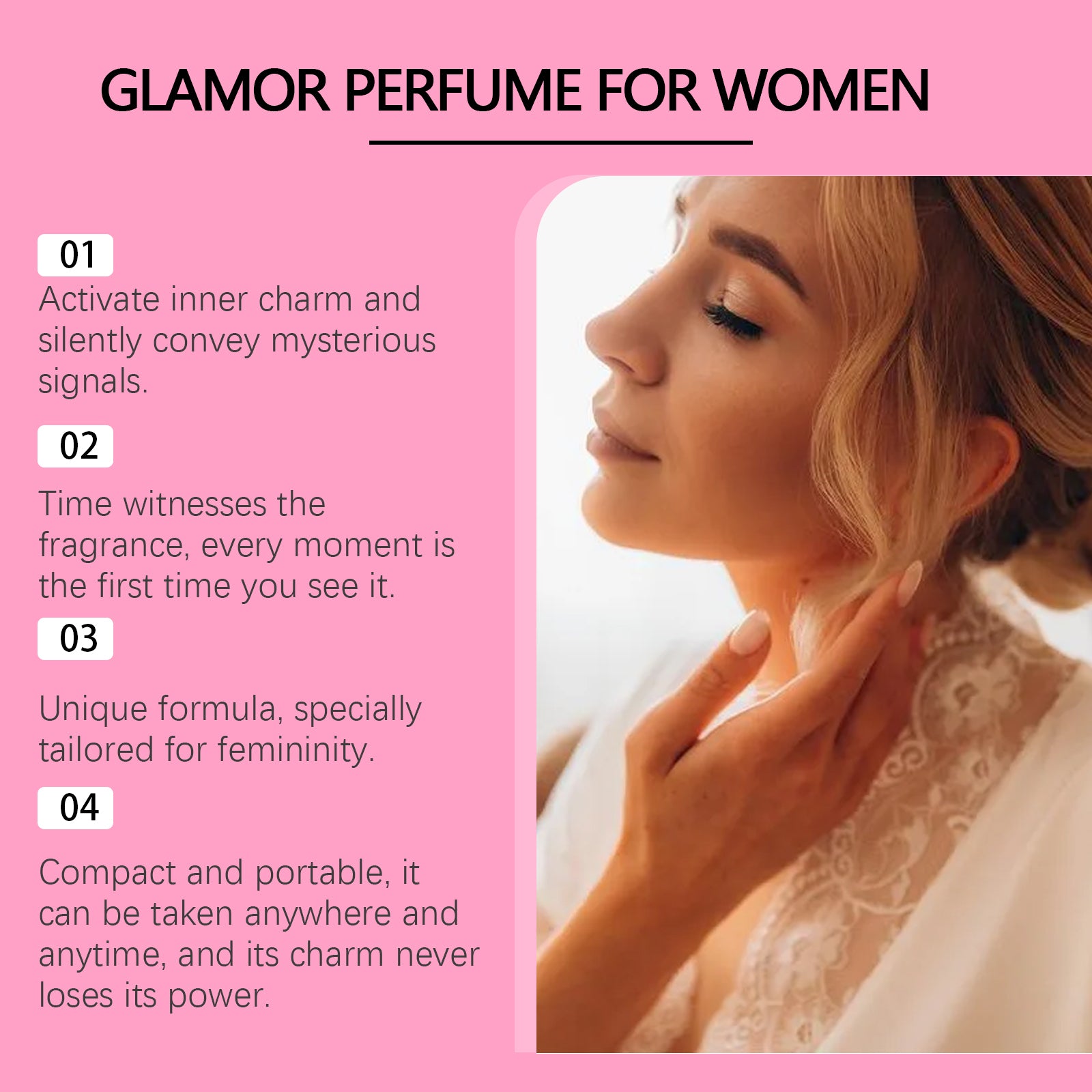 Roxelis Glamor Perfume For Women, Fragrance Lasting Fragrance Portable Women Adult Elegant Fresh Exudes Natural Niche Flirtatious Attractive Perfume