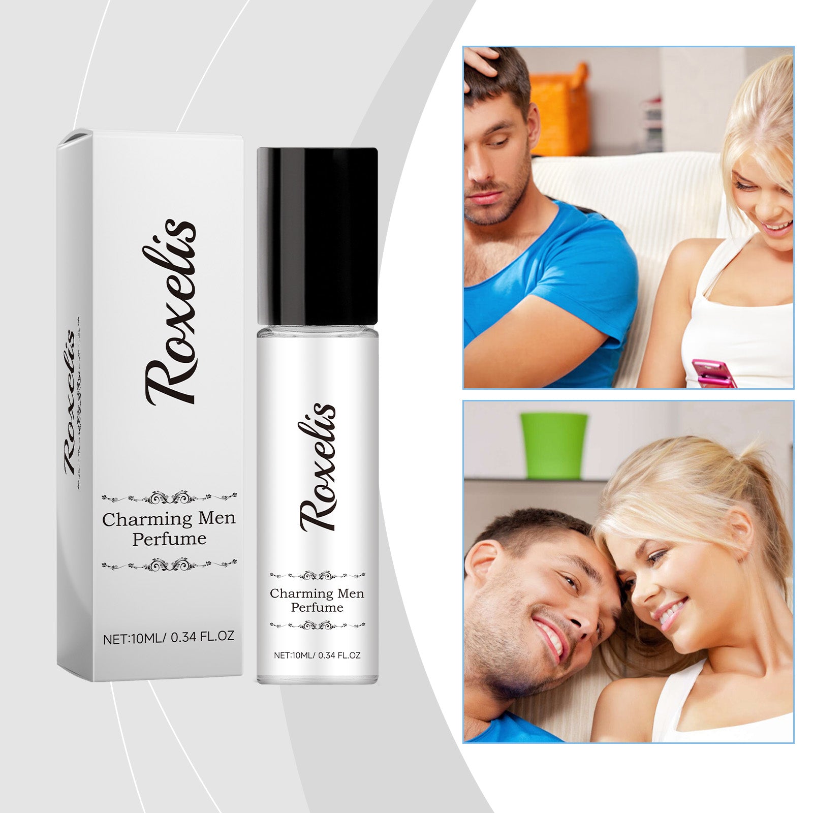 Roxelis Men's Floral Pheromones Fragrance Lasting Fragrance Exudes Male Charm Niche Wooden Portable Ball Bearing Perfume