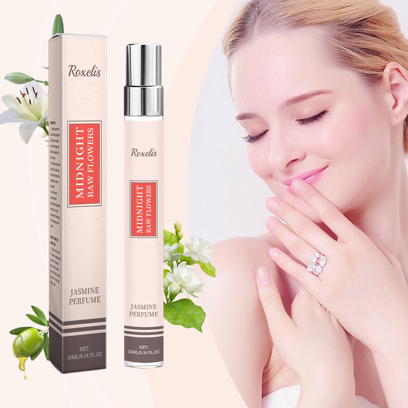 Jasmine Light Perfume Flower Fruit Fragrance Natural Fresh Mild Lasting Light Fragrance Portable Charm Staying Perfume