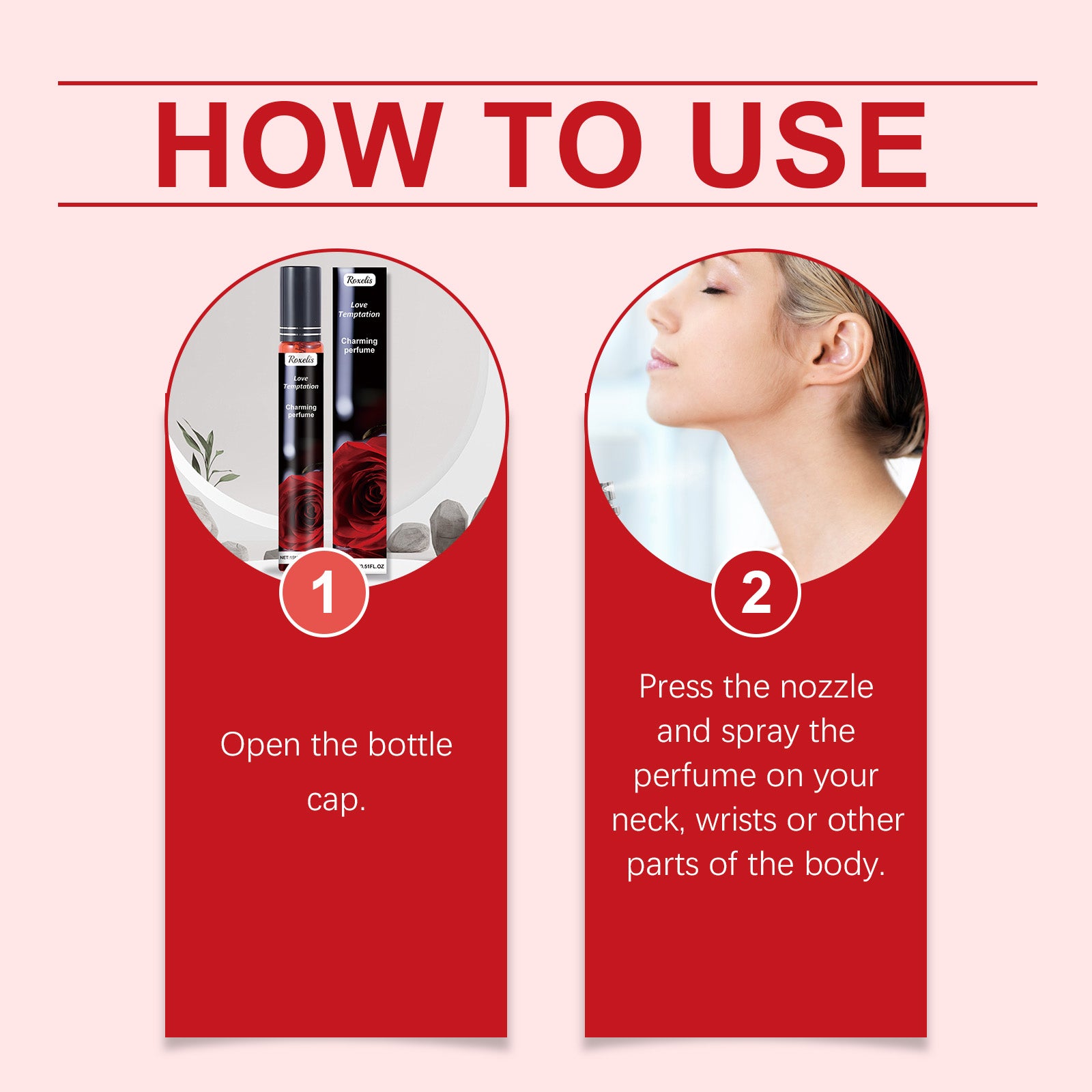 Charm Perfume (Rose), Portable Niche Stay Fragrance Gentle Date Behind The Ear Neck Atmosphere Light Elegant Fresh Perfume
